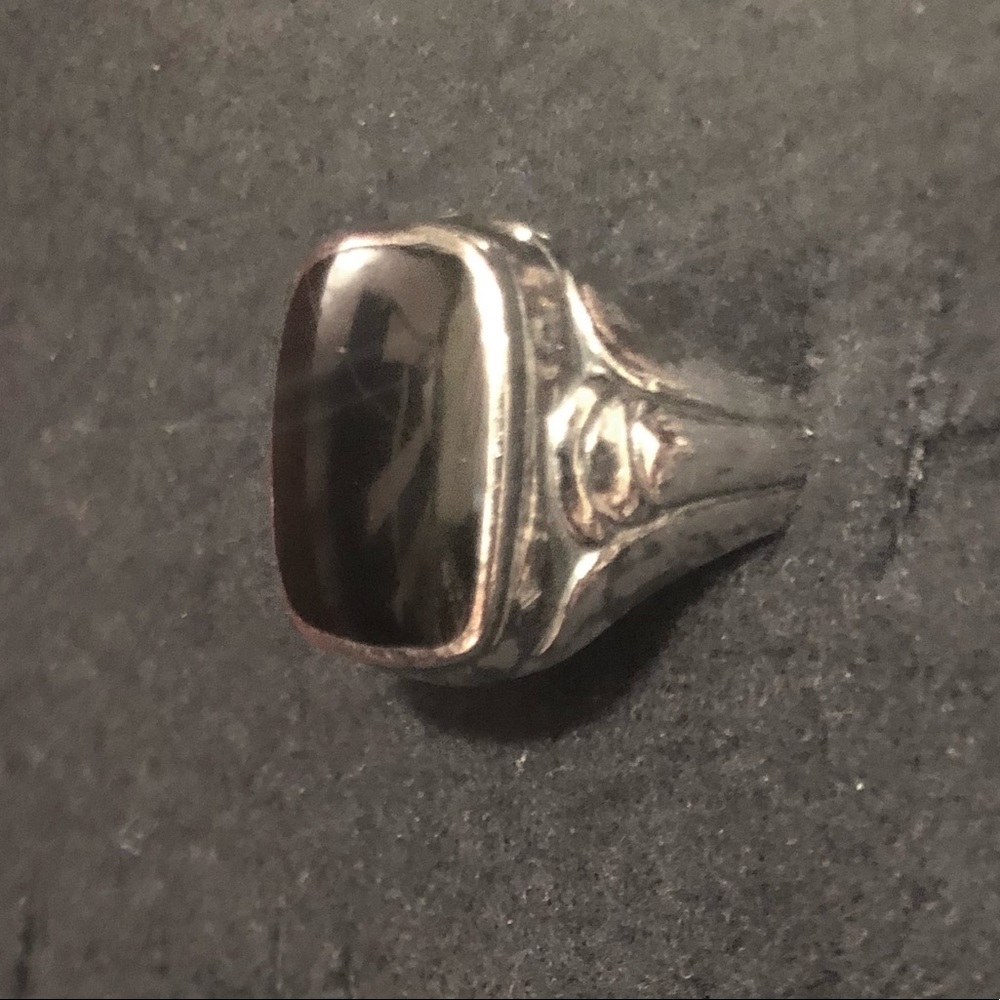 Size 9 silver and black ring